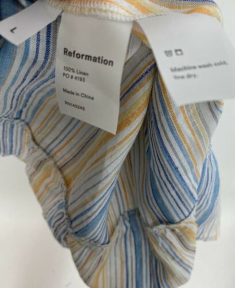REFORMATION Marbella Striped  linen midi dress - Picture 5 of 8